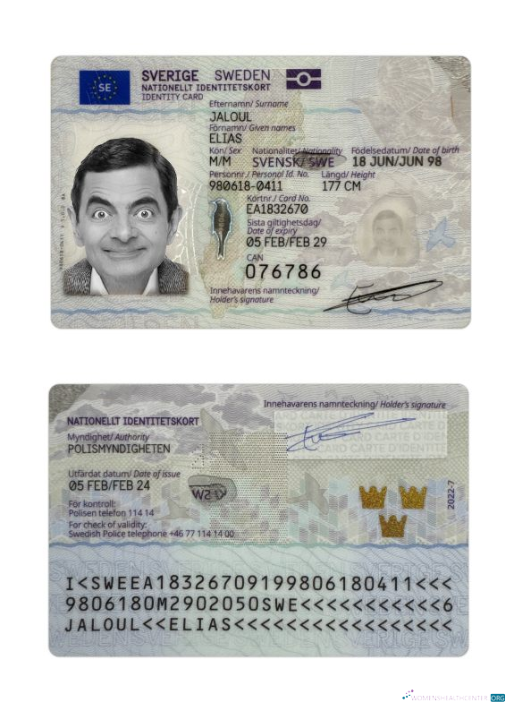 Download Sweden ID card 2024 present Photoshop template